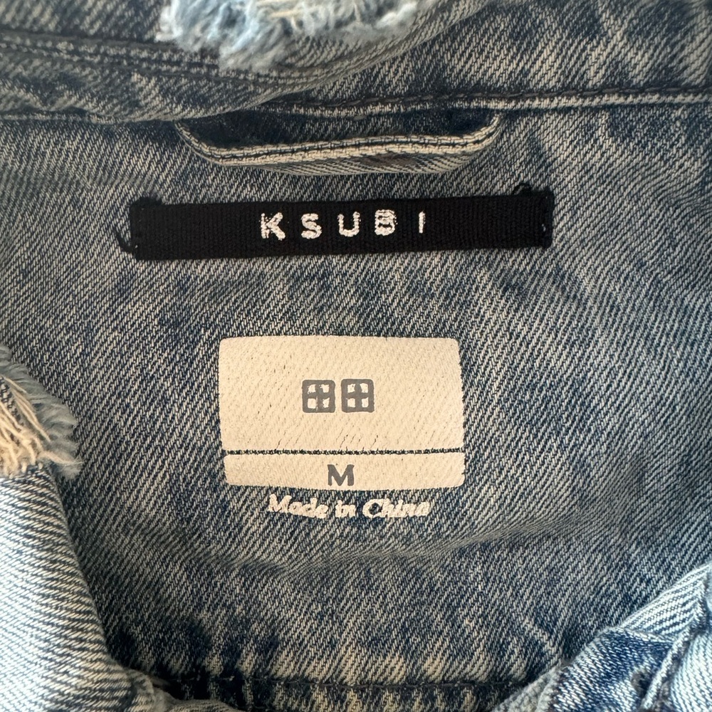 Ksubi Light Blue Denim distressed jacket.